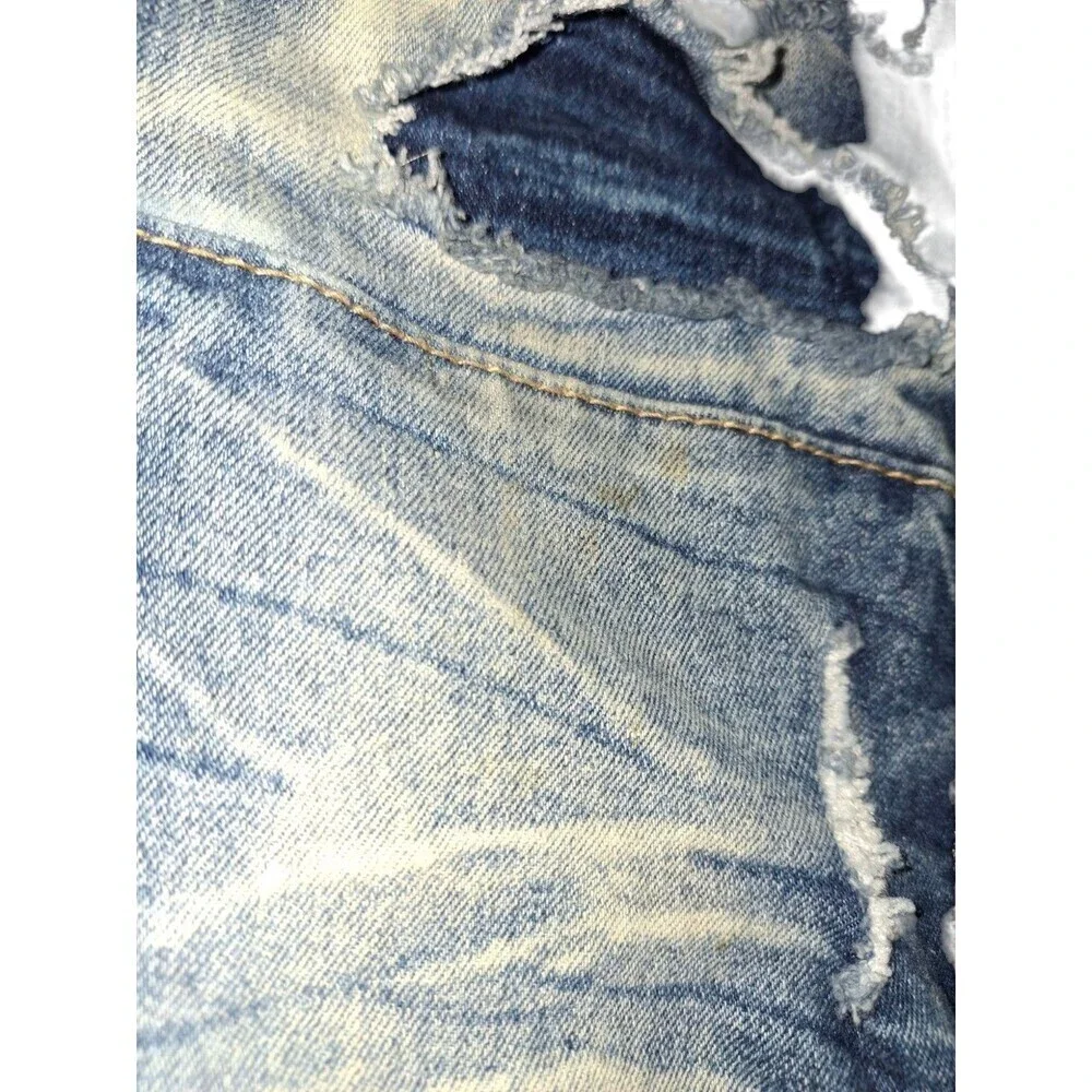 South Pole Skinny Leg Jeans Men's 32X30 Blue Denim 5-Pockets Cotton Distressed